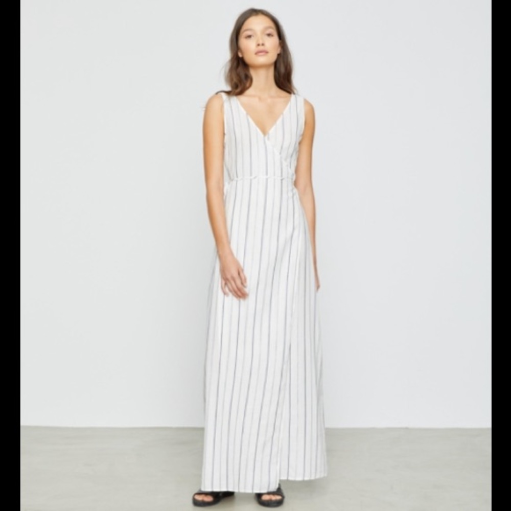 Grace Onia Maxi Dress Swim Coverup - White Striped